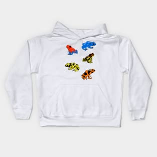 colorful poison frogs Kids Hoodie